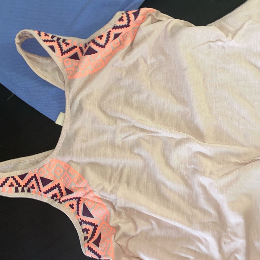 Baby pink with patterns tank top